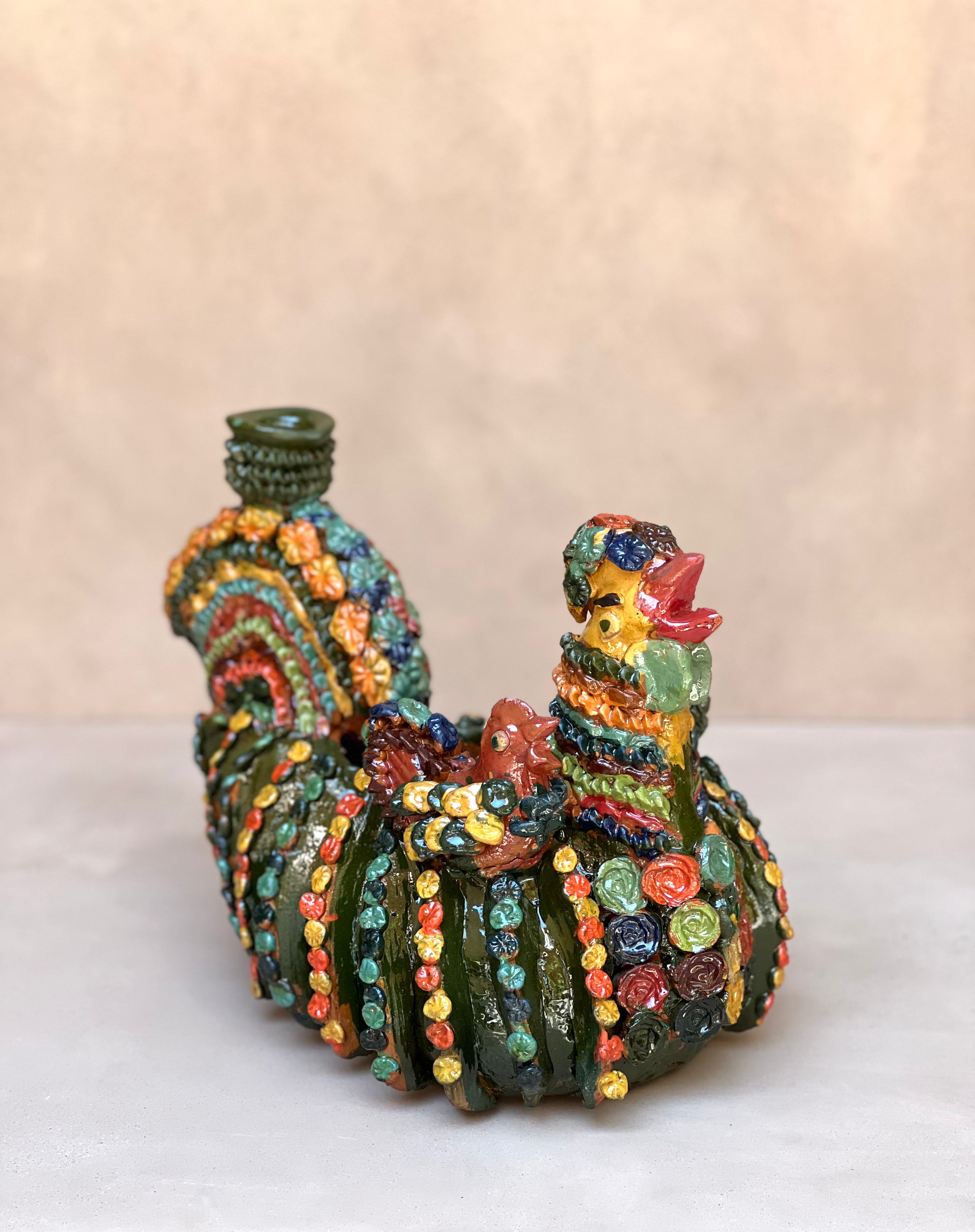 Decorative Hen and Chick Candle Holder