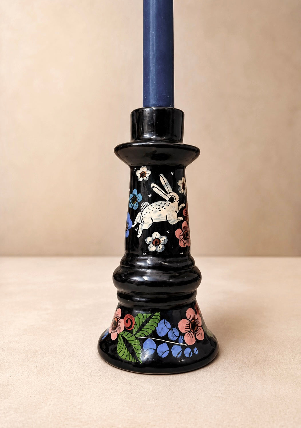 Candelabros conejos pintados a mano - Set