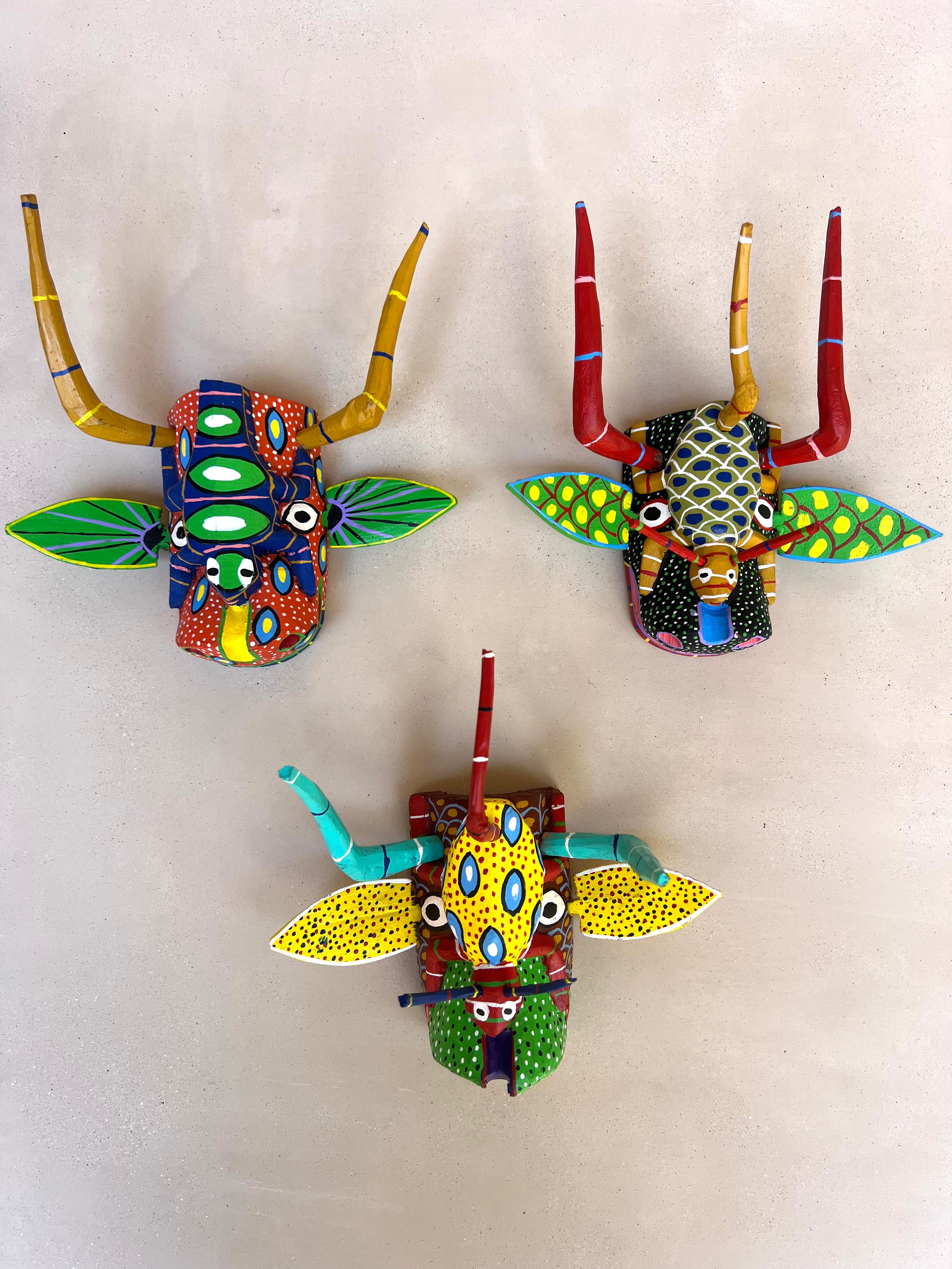Wood Masks · Hand-Carved and Painted