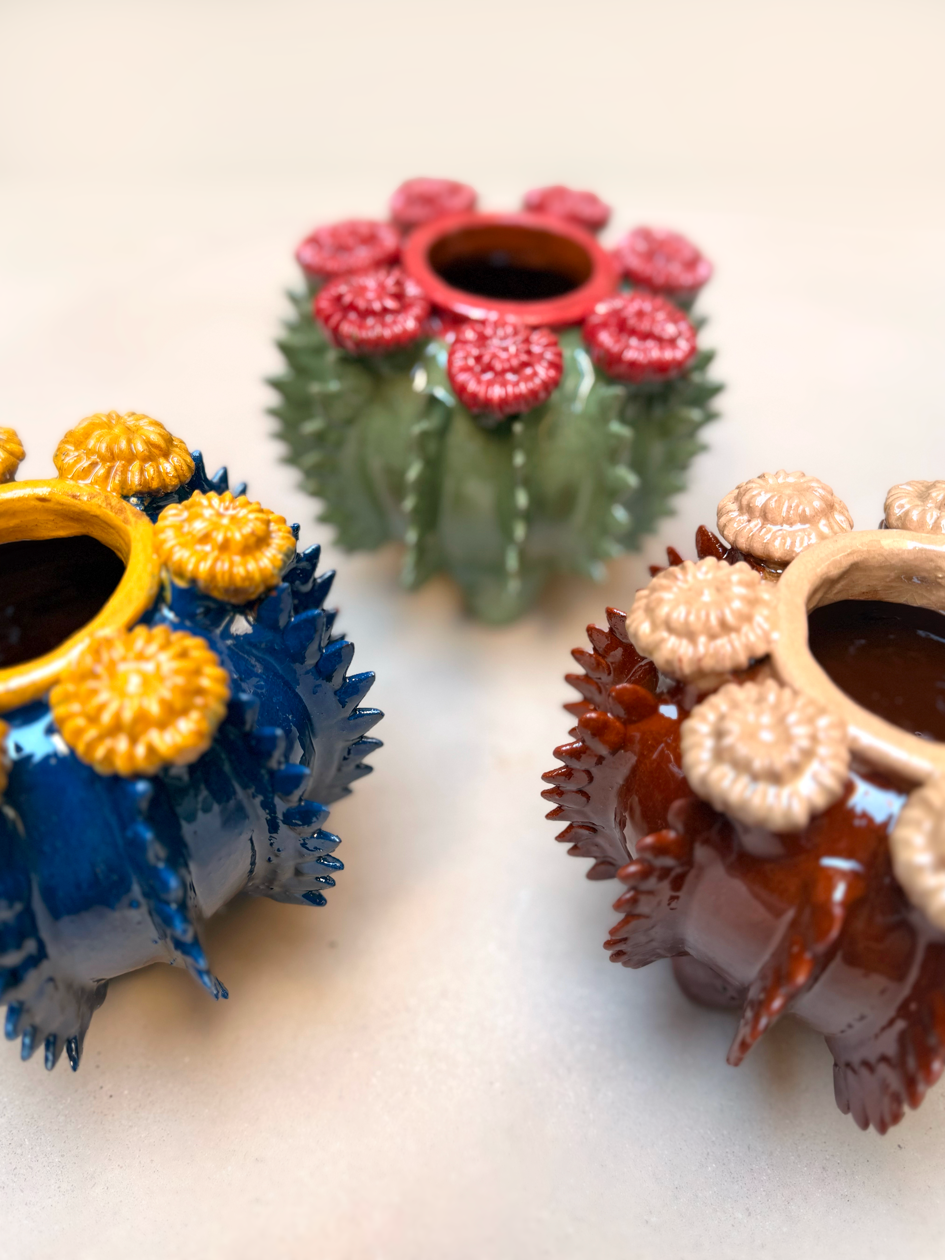 Biznaga chica de Barro Vidriado