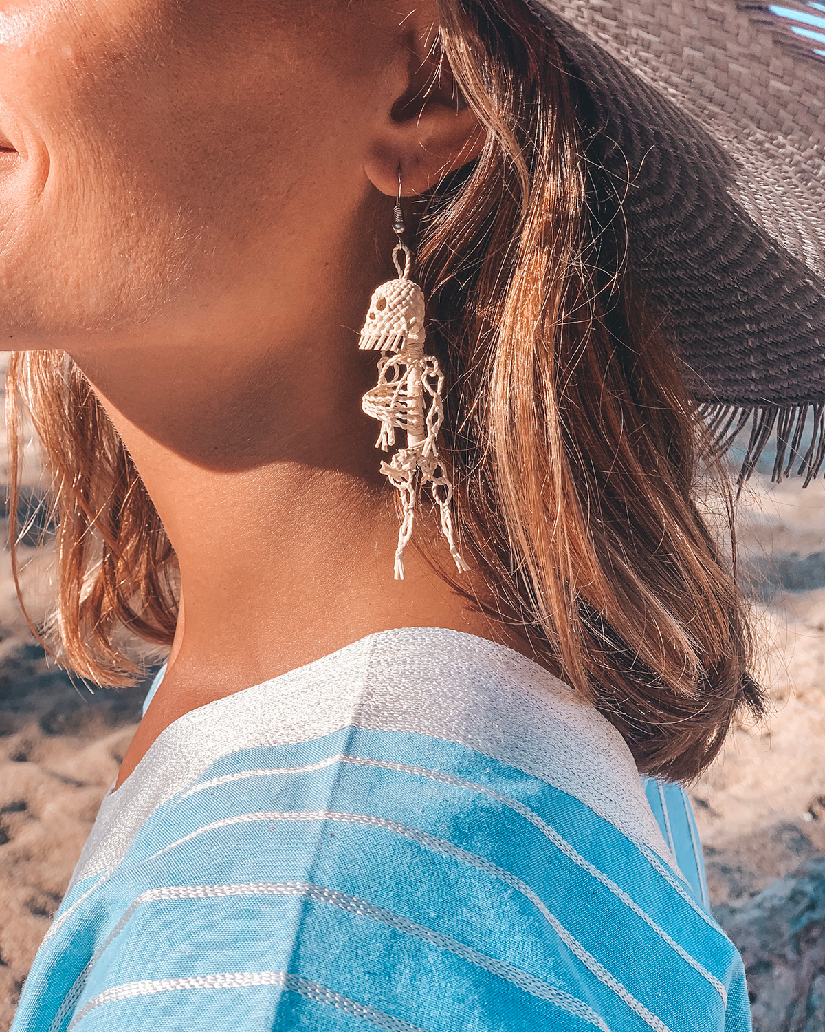 Woven Skull Earrings